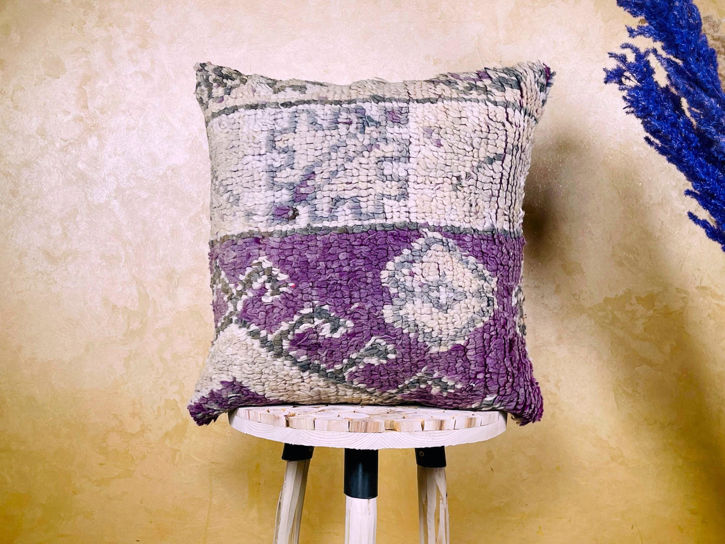 Vintage Gift Moroccan pillow, kilim pillow, Vintage Moroccan cushion, Unstuffed Boho pillow, Sofa Home Decor, Moroccan Style pillow 19x19 in
