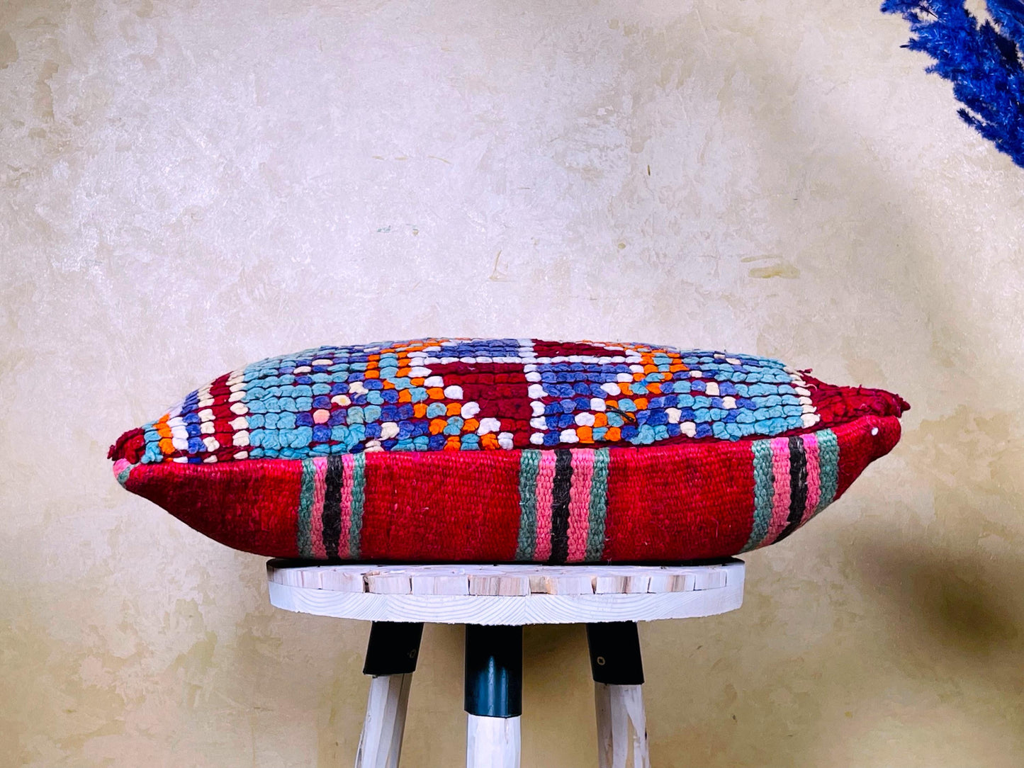 Vintage Moroccan pillow, kilim pillow, Vintage Moroccan cushion, Unstuffed Boho pillow, Sofa Home Decor, Moroccan Style pillow 12x23 in