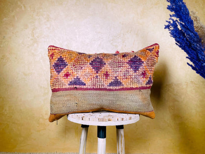 Vintage Kilim Pillow 14x21 inches, Home Decor, Handwoven moroccan Pillow, Moroccan Pillow, Decorative Throw Pillow, Kilim Cushion Cover